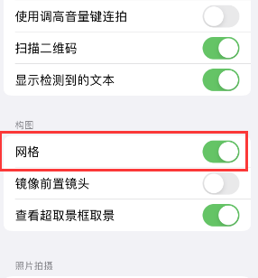 万江街道苹果手机维修网点分享iPhone如何开启九宫格构图功能 